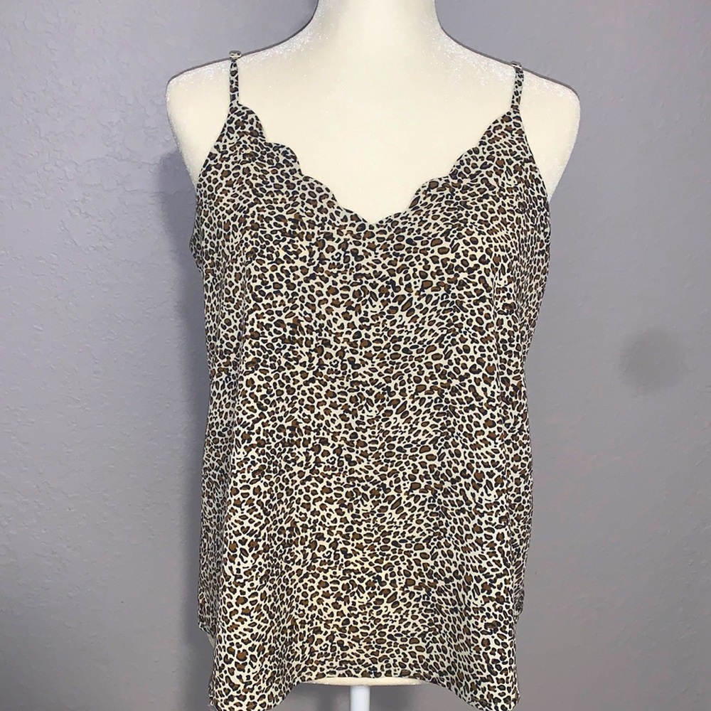 Gorgeous Leopard Print Cami with Scallop Detail
